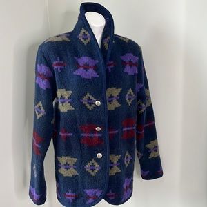 Woolrich Navajo Nordic Coat Purple Wool Jacket size large